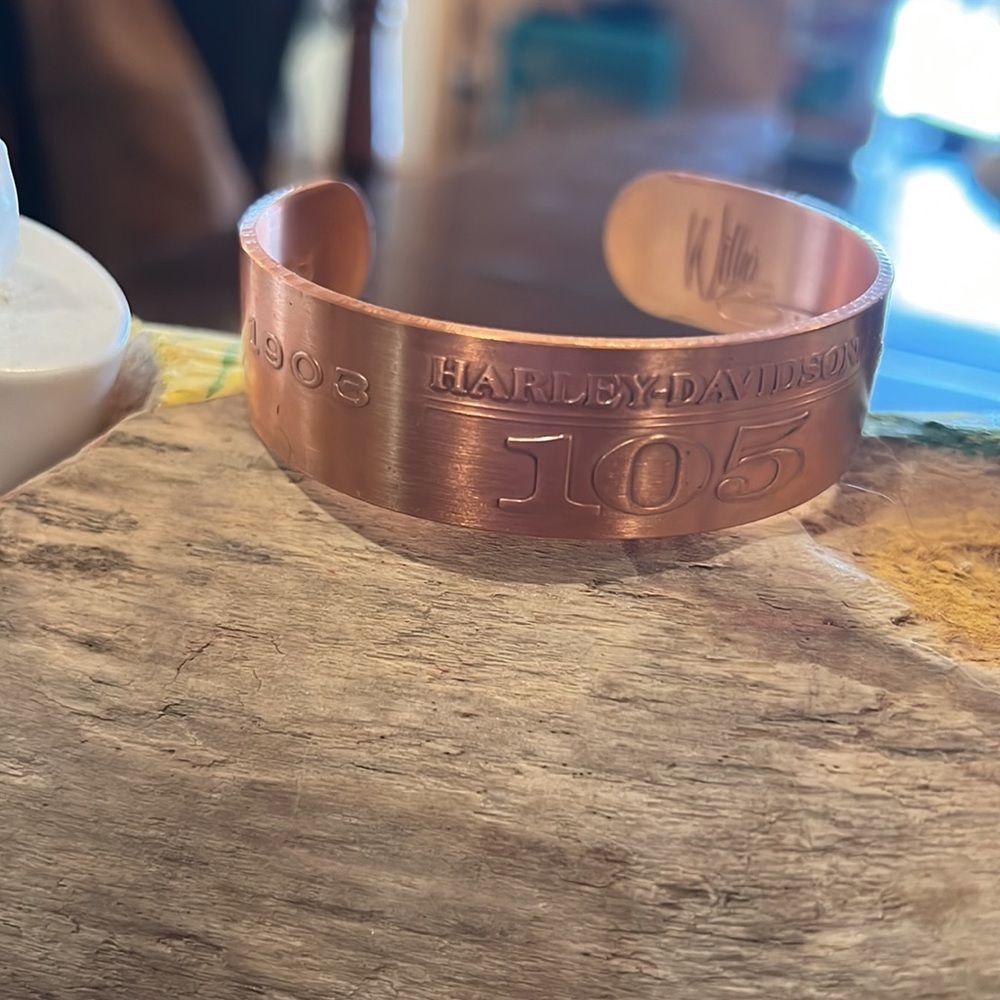 Harley Davidson 105 year anniversary copper bracelet